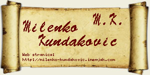 Milenko Kundaković vizit kartica